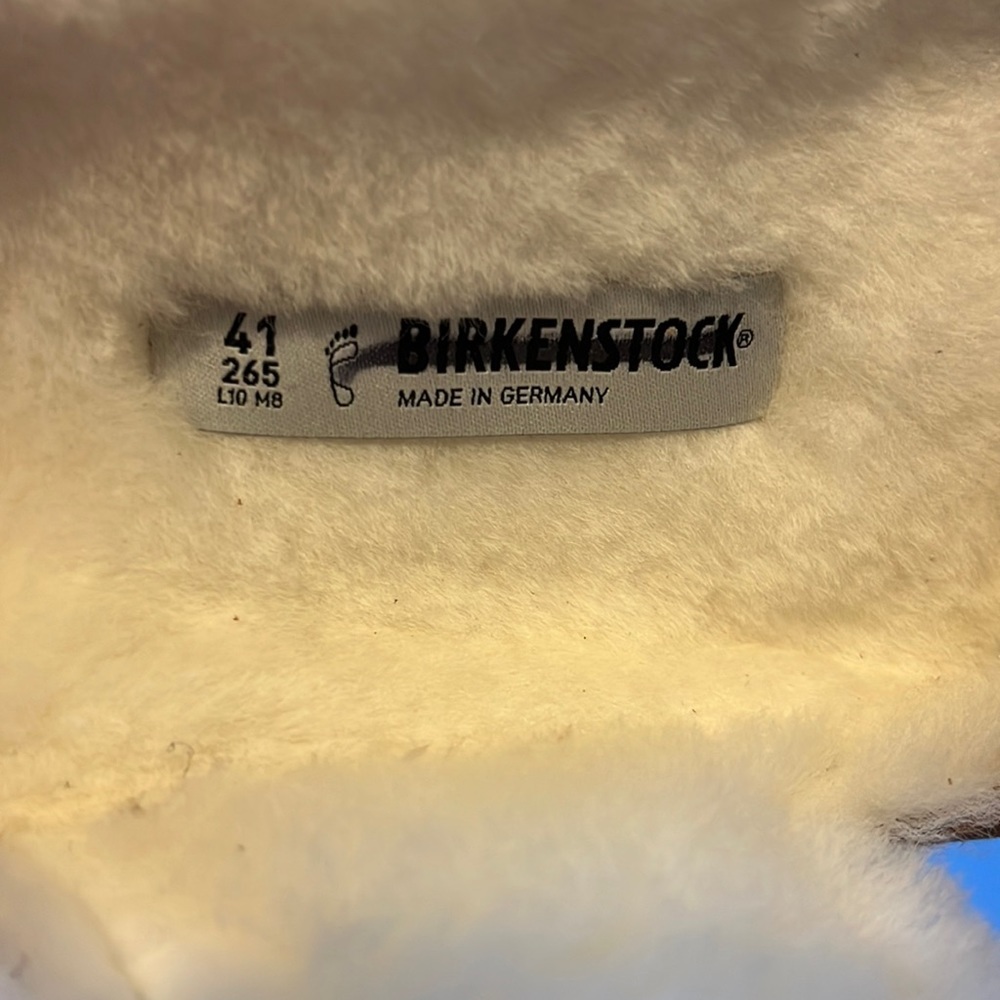 NWT Birkenstock Arizona Shearling Suede Leather Size 10 Mink Suede. - Picture 12 of 16